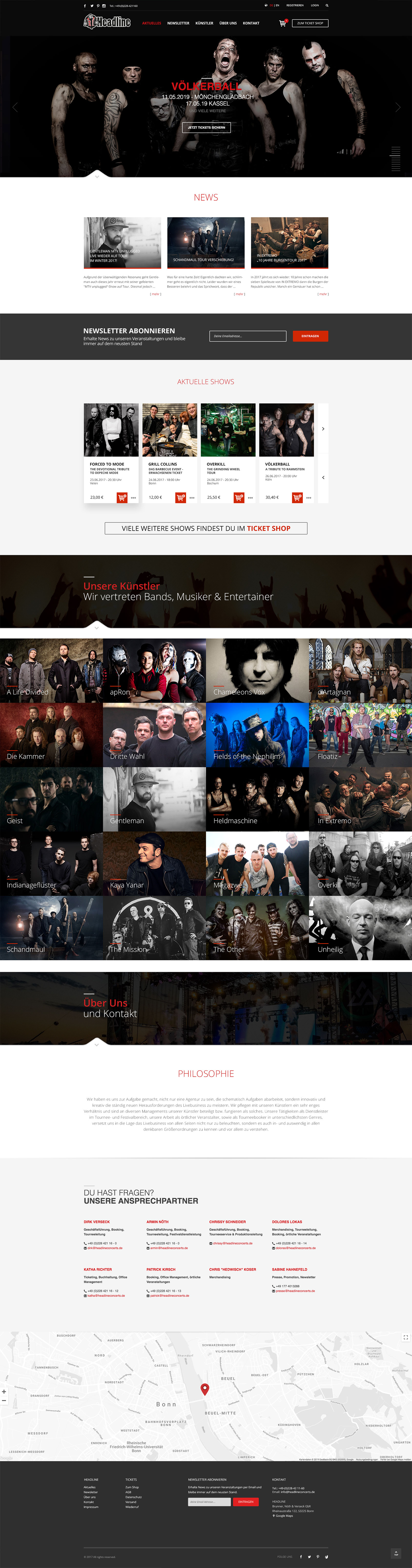 'Headline' Webseite & Shop